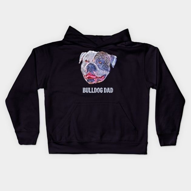 American Bulldog Dad Father's Day Gift Kids Hoodie by DoggyStyles